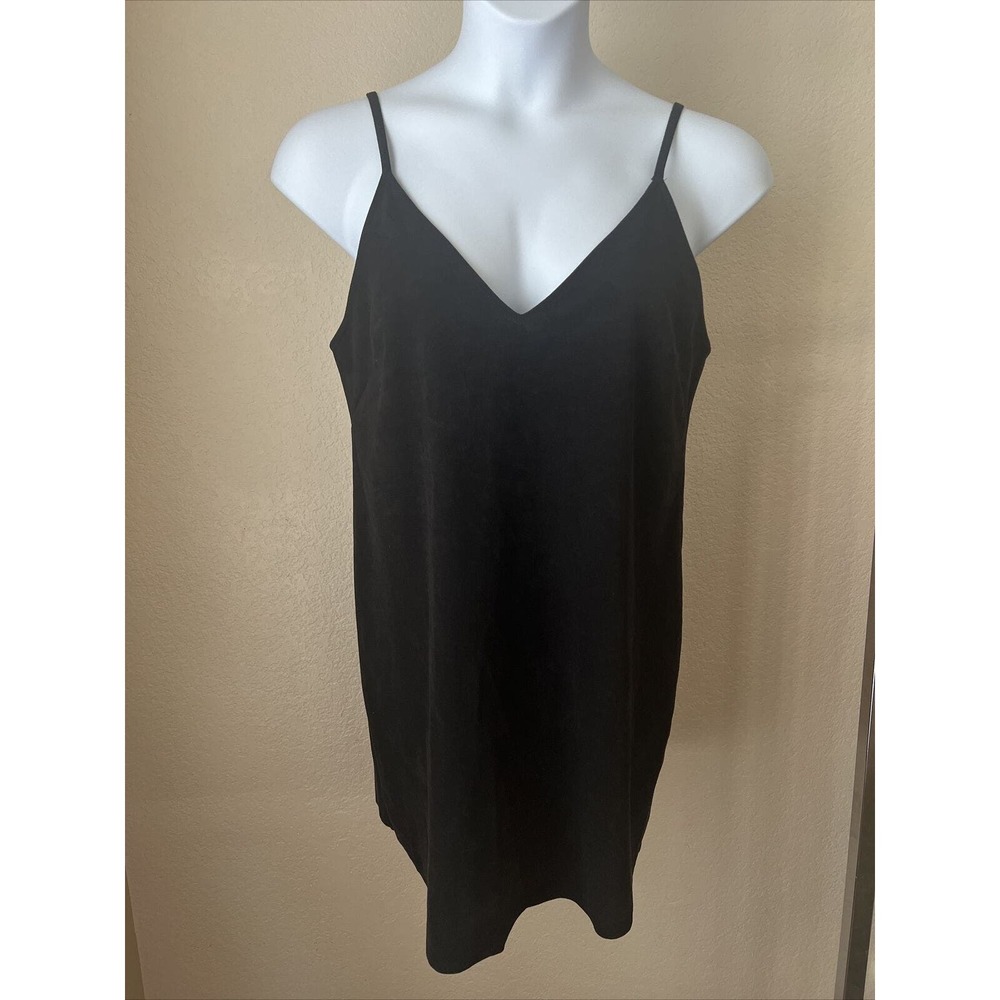 Wilfred Free Aritzia Vivienne Black Faux Suede Mini Dress Size Large